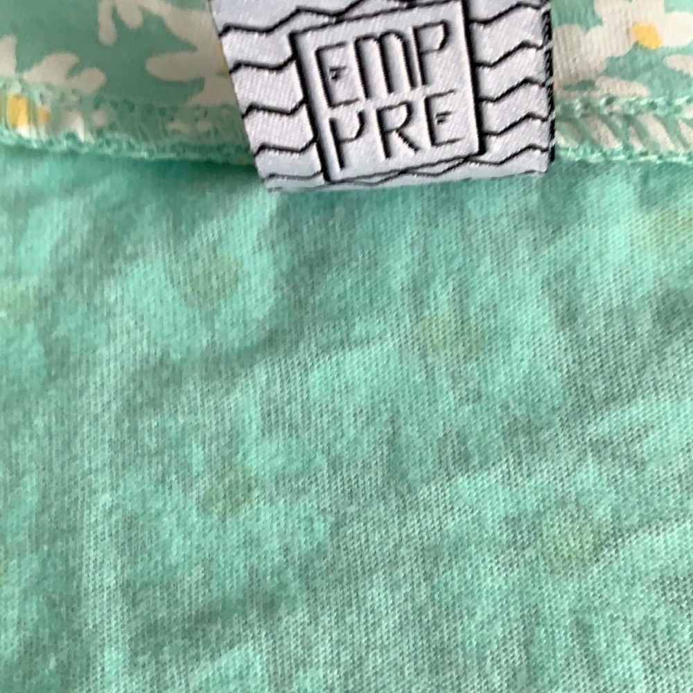 Empyre Mint Green with Daisies Scoop Neck tank S - Picture 6 of 7